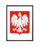 Godło Polski w drewnianej ramie 21x30 cm